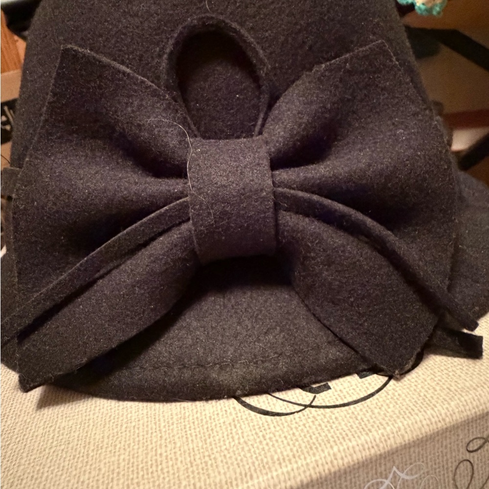 Elegant Black Bow Hat